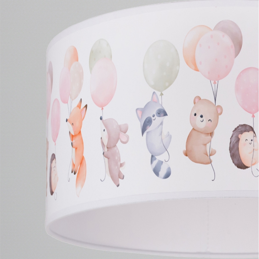 Brilagi - Suspension LED pour enfants BOBO à cordon 1xE27/60W/230V Ø 35 cm blanc/motifs animaux