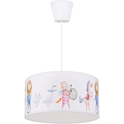 Brilagi - Suspension LED pour enfants BOBO sur câble 1xE27/10W/230V Ø 35 cm blanc/motifs animaux