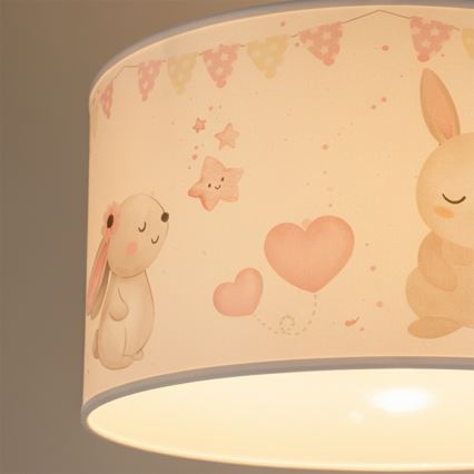 Brilagi - Suspension LED pour enfants BOBO sur câble 1xE27/60W/230V Ø 35 cm blanc à motifs lapins