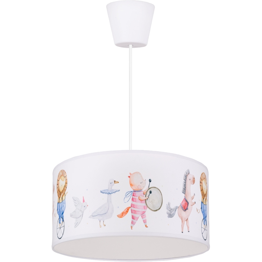 Brilagi - Suspension LED pour enfants BOBO sur câble 1xE27/60W/230V Ø 35 cm blanc/motifs animaux