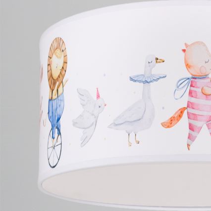 Brilagi - Suspension LED pour enfants BOBO sur câble 1xE27/60W/230V Ø 35 cm blanc/motifs animaux