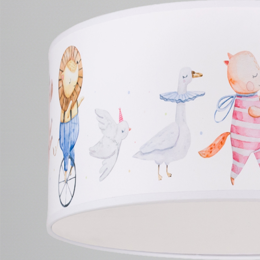 Brilagi - Suspension LED pour enfants BOBO sur câble 1xE27/60W/230V Ø 35 cm blanc/motifs animaux