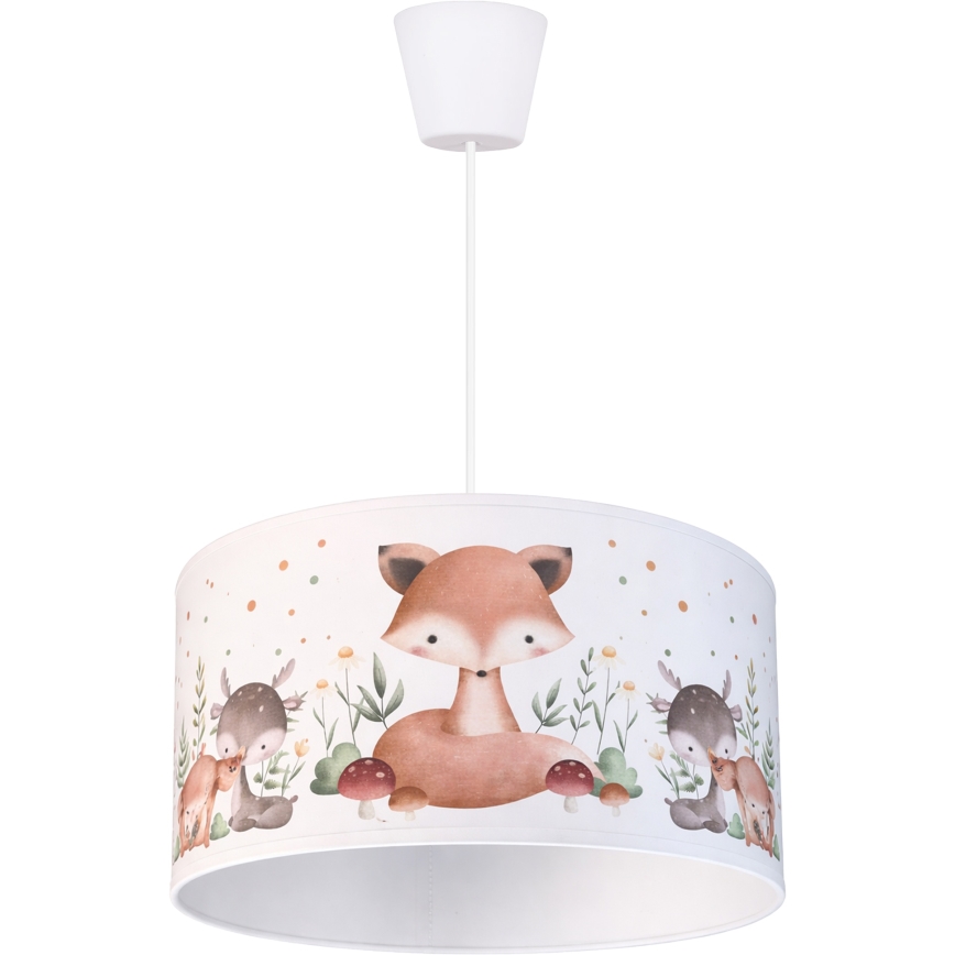 Brilagi - Suspension LED pour enfants sur câble BOBO 1xE27/10W/230V Ø 35 cm blanc à motifs animaux