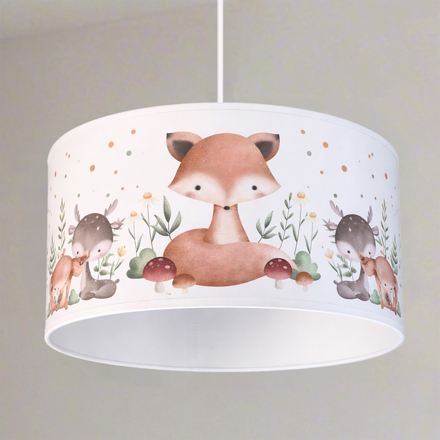 Brilagi - Suspension LED pour enfants sur câble BOBO 1xE27/10W/230V Ø 35 cm blanc à motifs animaux
