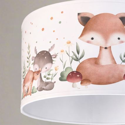 Brilagi - Suspension LED pour enfants sur câble BOBO 1xE27/60W/230V Ø 35 cm blanc à motifs animaux
