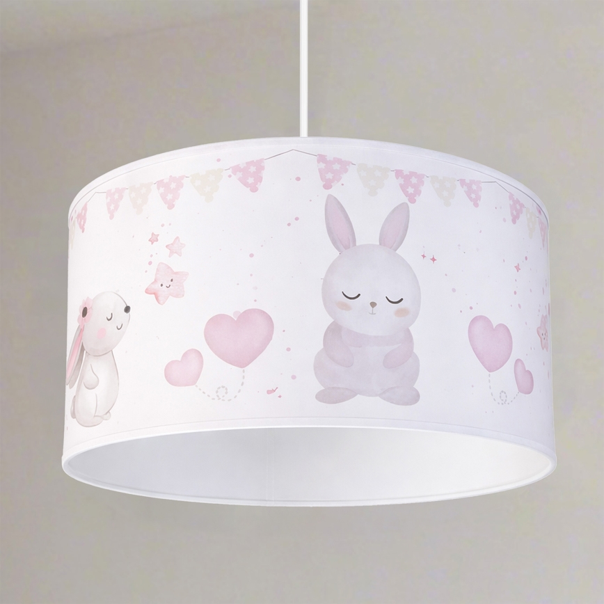 Brilagi - Suspension LED pour enfants sur câble BOBO 1xE27/60W/230V Ø 35 cm blanc à motifs animaux