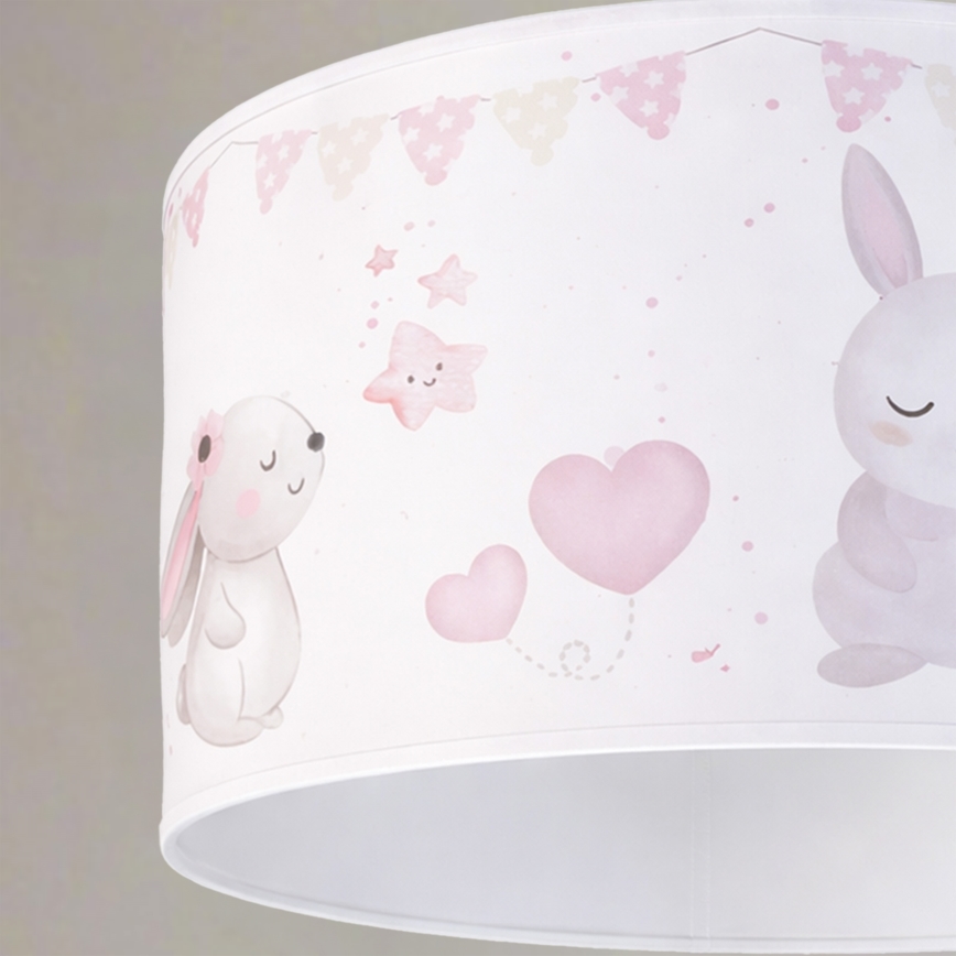 Brilagi - Suspension LED pour enfants sur câble BOBO 1xE27/60W/230V Ø 35 cm blanc à motifs animaux