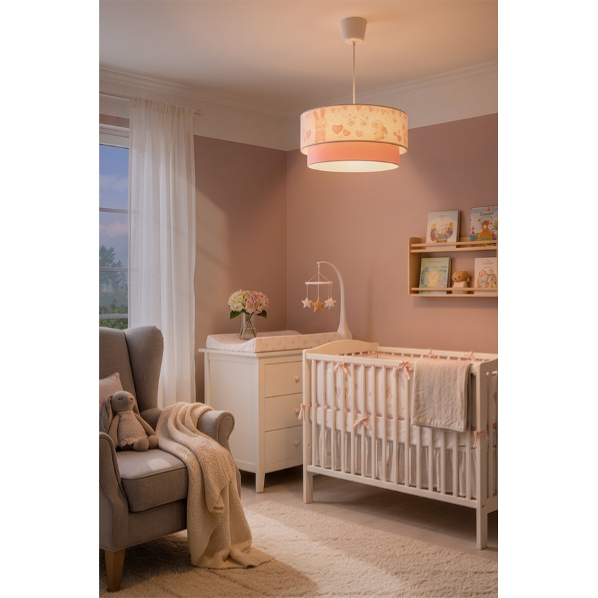 Brilagi - Suspension LED pour enfants sur câble BOBO 1xE27/60W/230V Ø40 cm crème/rose/bleu royal