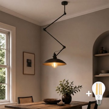 Brilagi - Suspension LED réglable sur tige IRONBEAM 1xE27/60W/230V noir