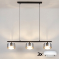 Brilagi - Suspension LED RGB+CCT dimmable sur câble AURA LUX 3xGX53/14W/230V 2700-6500K Wi-Fi Tuya noir/fumé