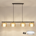 Brilagi - Suspension LED RGB+CCT dimmable sur câble AURA LUX 4xGX53/14W/230V 2700-6500K Wi-Fi Tuya noir/doré