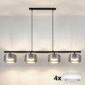 Brilagi - Suspension LED RGB+CCT dimmable sur câbles AURA LUX 4xGX53/14W/230V 2700-6500K Wi-Fi Tuya noir/fumé