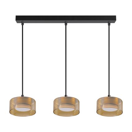 Brilagi - LED RGB+CCT Suspension dimmable sur câble AURA LUX 3xGX53/14W/230V 2700-6500K Wi-Fi Tuya noir/or