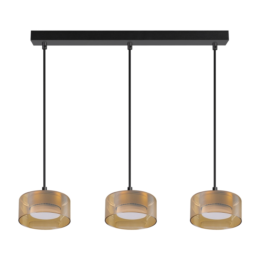 Brilagi - LED RGB+CCT Suspension dimmable sur câble AURA LUX 3xGX53/14W/230V 2700-6500K Wi-Fi Tuya noir/or