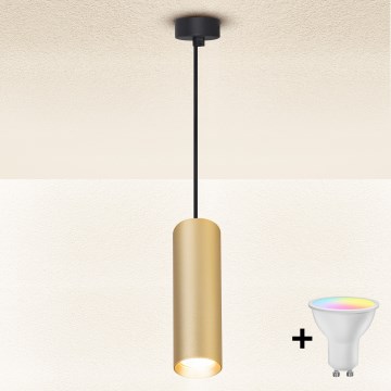 Brilagi - Suspension LED RGBW dimmable sur câble SELE 1xGU10/4,8W/230V 3000K noir/doré + télécommande
