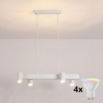 Brilagi - Suspension LED RGBW dimmable sur câble SELE 4xGU10/6,5W/230V 2700-6500K blanche