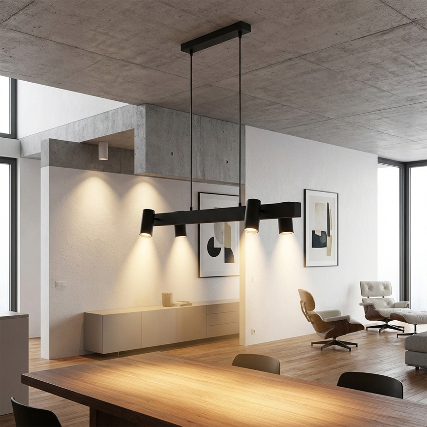Brilagi - Suspension LED RGBW dimmable sur câble SELE 4xGU10/6,5W/230V 2700-6500K noire