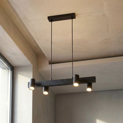 Brilagi - Suspension LED RGBW dimmable sur câble SELE 4xGU10/6,5W/230V 2700-6500K noire
