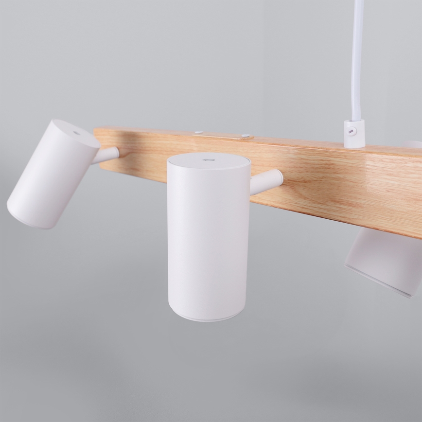 Brilagi - LED RGBW Suspension dimmable sur câble SELE 6xGU10/6,5W/230V 2700-6500K blanc/décor chêne + télécommande