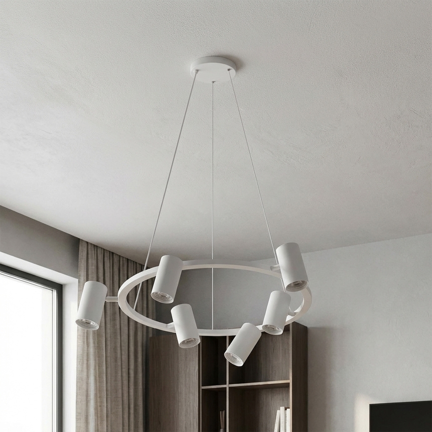 Brilagi - Suspension LED RGBW dimmable sur câble SELE 6xGU10/6,5W/230V 2700-6500K blanche + télécommande