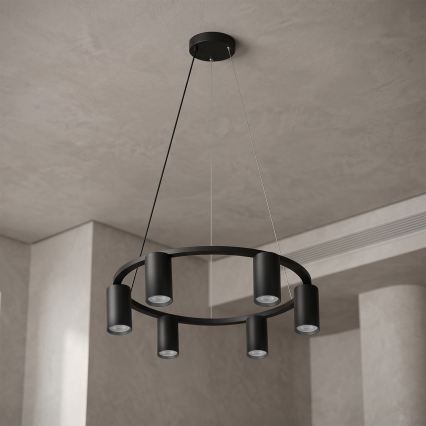 Brilagi - Lustre LED RGBW dimmable suspendu par câble SELE 6xGU10/6,5W/230V 2700-6500K noir + télécommande