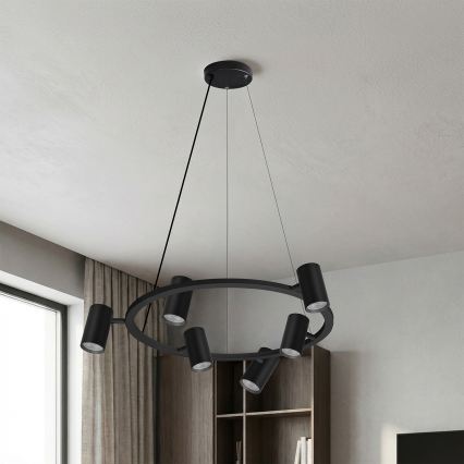 Brilagi - Lustre LED RGBW dimmable suspendu sur câble SELE 6xGU10/6,5W/230V 2700-6500K noir + télécommande