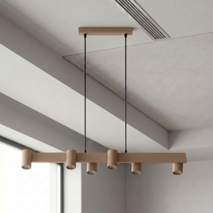 Brilagi - Suspension LED RGBW dimmable sur câble SELE 6xGU10/6,5W/230V 2700-6500K beige + télécommande