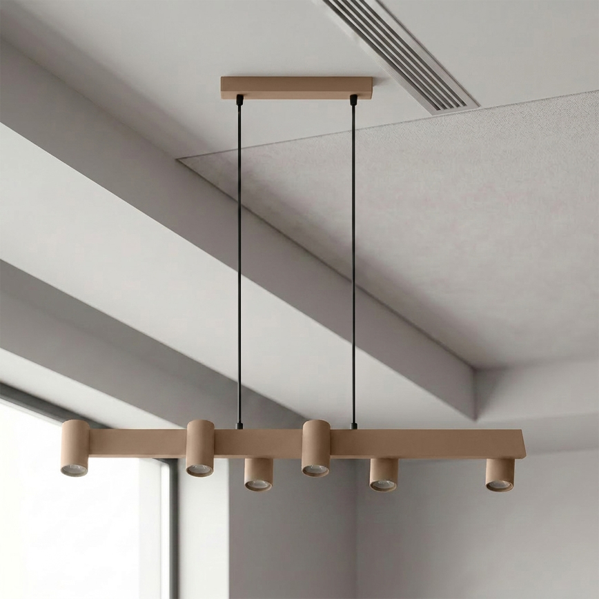 Brilagi - Suspension LED RGBW dimmable sur câble SELE 6xGU10/6,5W/230V 2700-6500K beige + télécommande