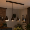 Brilagi - Suspension LED RIDDY sur câble 4xE27/60W/230V, finition cuivrée patinée