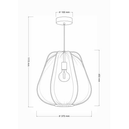 Brilagi - Suspension LED sur câble ARVEN 1xE27/8W/230V Ø 37 cm gris