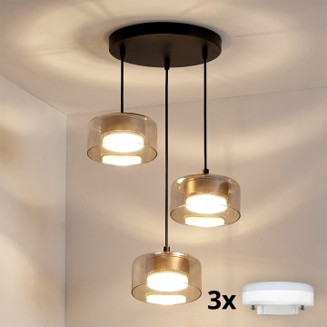 Brilagi - Suspension LED sur câble AURA LUX 3xGX53/13W/230V noir/doré
