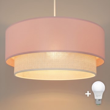 Brilagi - Suspension LED sur câble BOHO BOBO 1xE27/60W/230V Ø 40 cm rose/crème