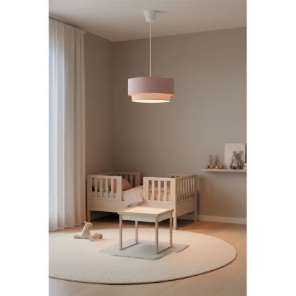Brilagi - Suspension LED sur câble BOHO BOBO 1xE27/60W/230V Ø 40 cm rose/crème