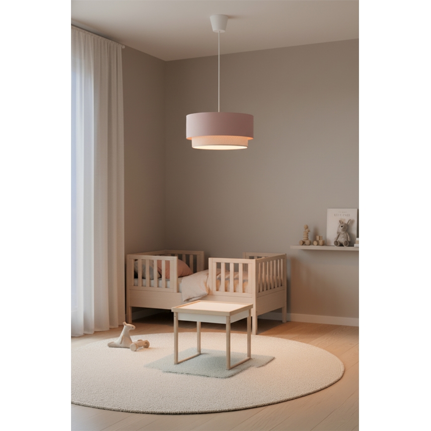 Brilagi - Suspension LED sur câble BOHO BOBO 1xE27/60W/230V Ø 40 cm rose/crème