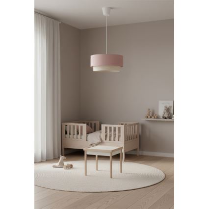 Brilagi - Suspension LED sur câble BOHO BOBO 1xE27/60W/230V Ø 40 cm rose/crème