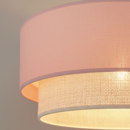 Brilagi - Suspension LED sur câble BOHO BOBO 1xE27/60W/230V Ø 40 cm rose/crème