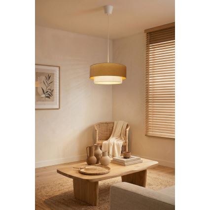 Brilagi - Suspension LED sur câble BOHO ECO 1xE27/10W/230V Ø 40 cm beige/crème