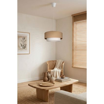 Brilagi - Suspension LED sur câble BOHO ECO 1xE27/10W/230V Ø 40 cm beige/crème