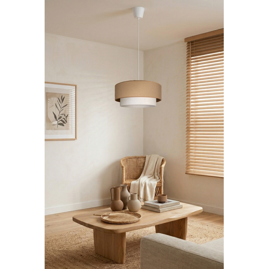 Brilagi - Suspension LED sur câble BOHO ECO 1xE27/10W/230V Ø 40 cm beige/crème