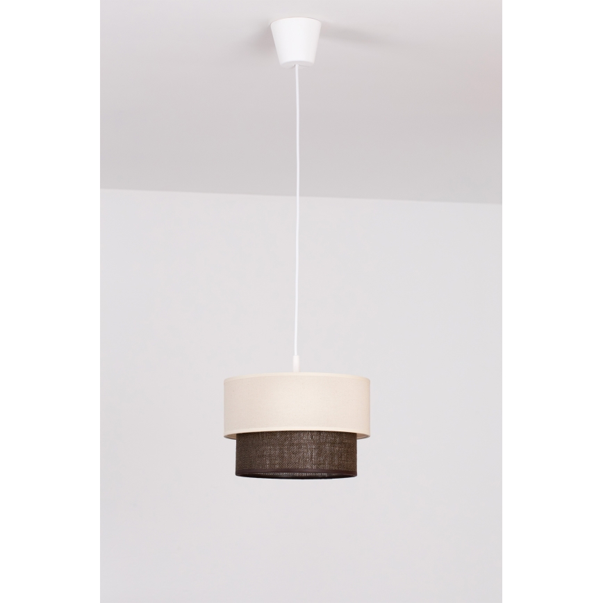 Brilagi - Suspension LED sur câble BOHO STYLE 1xE27/15W/230V Ø 25 cm crème/marron