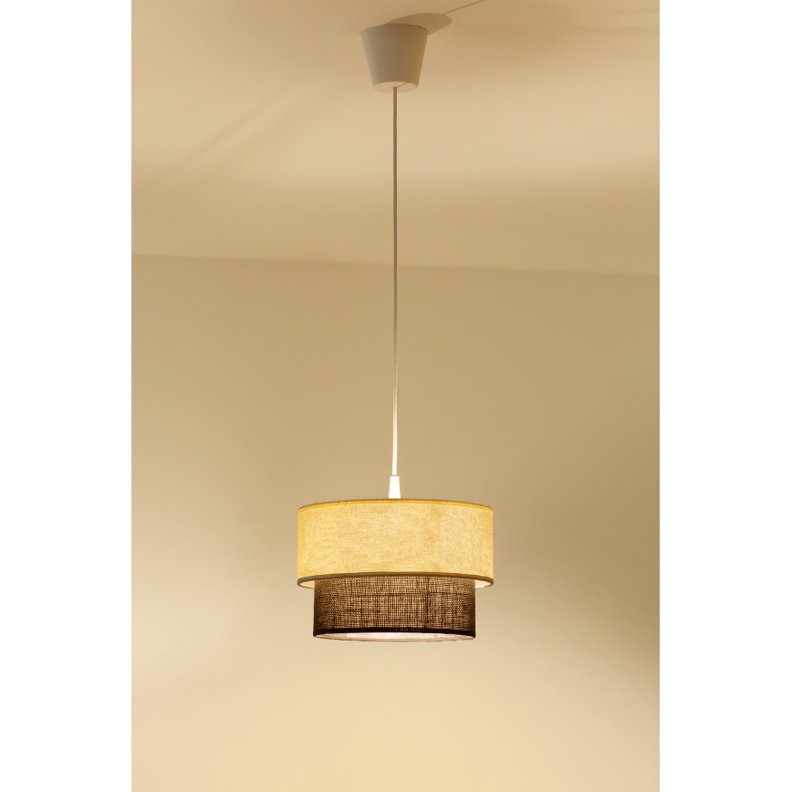 Brilagi - Suspension LED sur câble BOHO STYLE 1xE27/15W/230V Ø 25 cm crème/marron