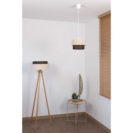 Brilagi - Suspension LED sur câble BOHO STYLE 1xE27/15W/230V Ø 25 cm crème/marron