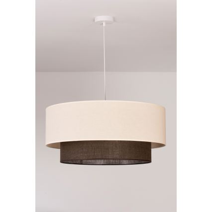 Brilagi - Suspension LED sur câble BOHO STYLE 3xE27/15W/230V Ø 60 cm crème/marron