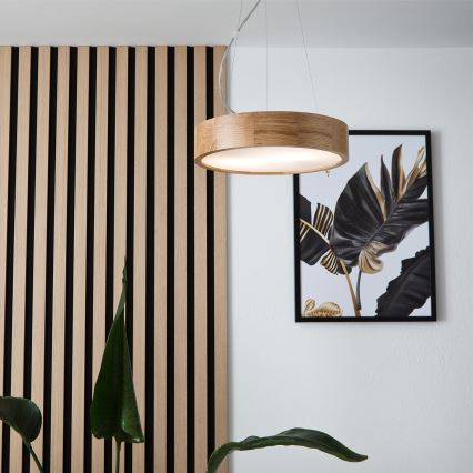 Brilagi - Suspension LED sur câble CARVALHO 2xE27/15W/230V chêne Ø 37 cm