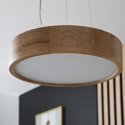 Brilagi - Suspension LED sur câble CARVALHO 2xE27/15W/230V chêne Ø 37 cm