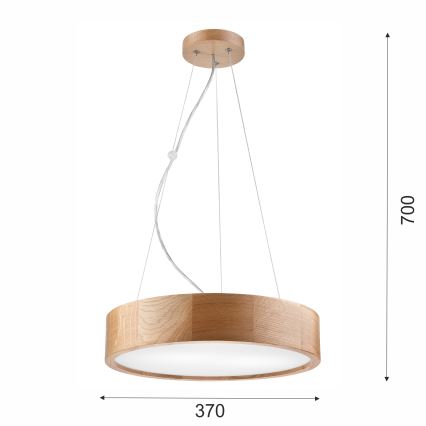 Brilagi - Suspension LED sur câble CARVALHO 2xE27/15W/230V chêne Ø 37 cm