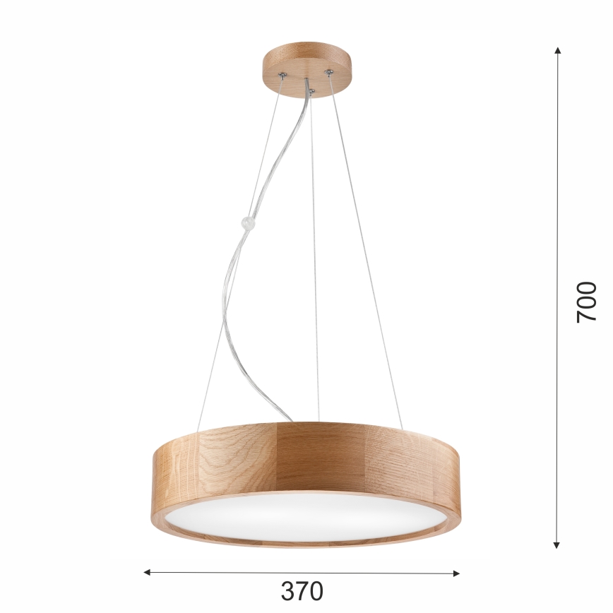 Brilagi - Suspension LED sur câble CARVALHO 2xE27/15W/230V chêne Ø 37 cm