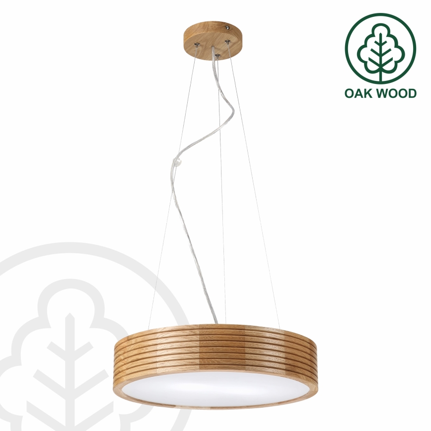 Brilagi - Suspension LED sur câble CARVALHO MODERN 2xE27/60W/230V chêne Ø 37,5 cm