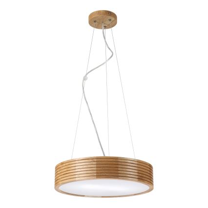 Brilagi - Suspension LED sur câble CARVALHO MODERN 2xE27/60W/230V chêne Ø 37,5 cm