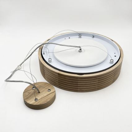 Brilagi - Suspension LED sur câble CARVALHO MODERN 2xE27/60W/230V chêne Ø 37,5 cm